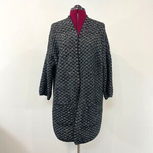 BCBGMaxAzria Open Front Cardigan Sweater M Metallic Threads